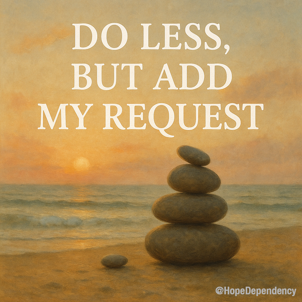 Do less, but add my request.