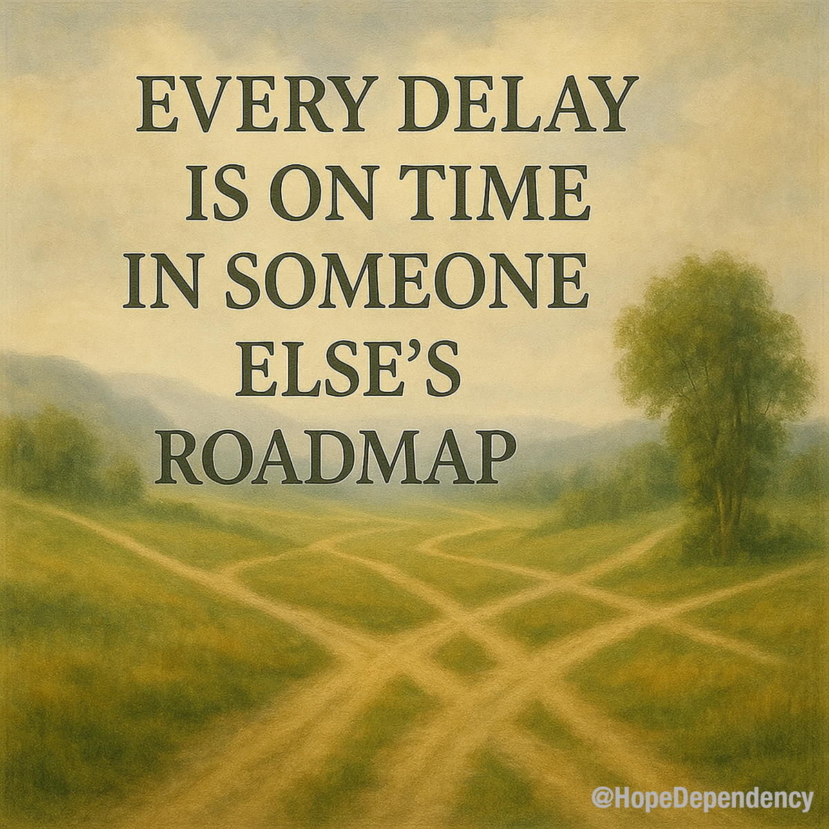 Every delay is on time in someone else’s roadmap.