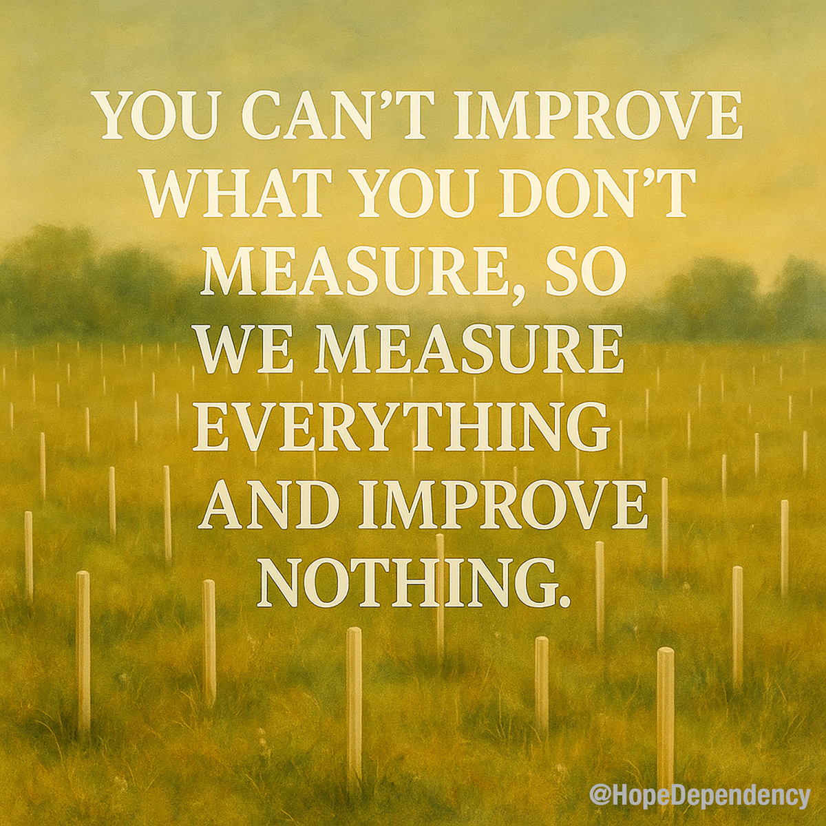 You can’t improve what you don’t measure, so we measure everything and improve nothing.
