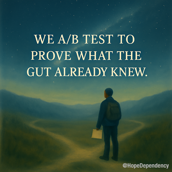 We A/B test to prove what the gut already knew.